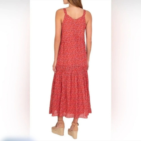 NWT Spring Midi Cotton Joie Maxi tiered dress Tea Rose feminine floral print Med - Picture 4 of 17